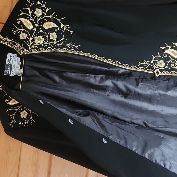 Vintage Ben Marc Int'l Embroidered Embellished Suit Blazer Size 18 - Picture 8 of 15